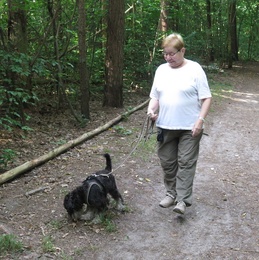 Eico und Frauchen im Wald