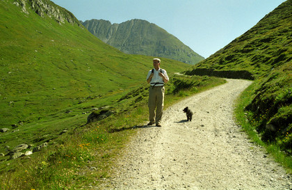 Xenia und Herrchen auf dem Weg nach oben