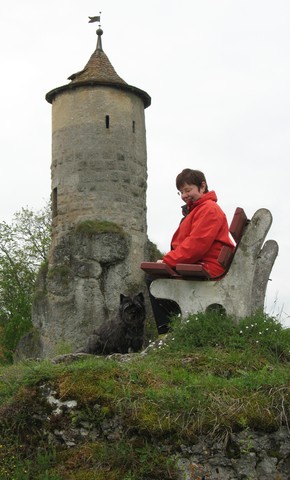An einem mittelalterlichen Turm