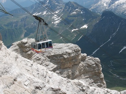 Wir sind mit der Seilbahn gefahren